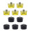 Pack Of 10 Rubber Striking Head Replacement Yellow Black-30mm 1
