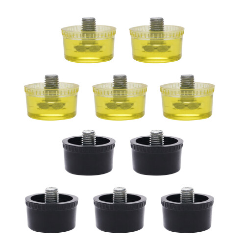 Pack Of 10 Rubber Striking Head Replacement Yellow Black-30mm