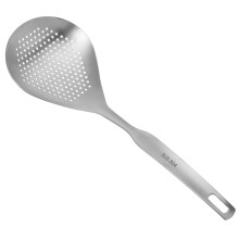 Stainless Steel Slotted Spoon Skimmer with Ergonomic Long Handle for Pasta Noodles Easy Clean