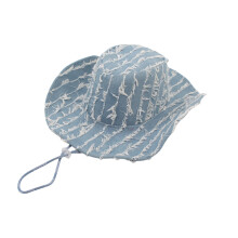 Sonnenhut im Used-Look mit breiten Krempen,-Vertikales Blau