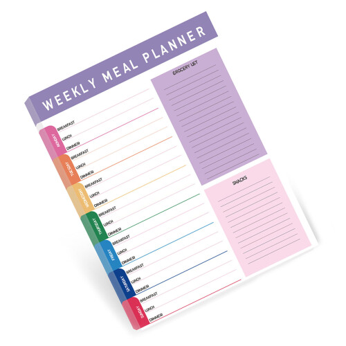 Weekly Meal Planning Tear Off Food Journal Notepad With Thick