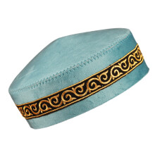 Chapeaux juifs en polyester léger, couvre-chef-Fil d'or bleu