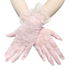Gants à bras longs élégants, 2 lots, en dentelle-rose