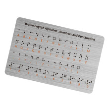 Braille-onderwijstool met verhoogde alfabetten en leespunten