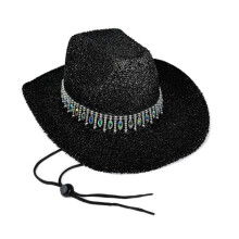 Luxurious Party Hat Encrusted with Rhinestones and for-Black