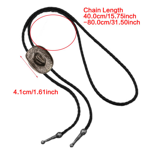 Collier cravate Bolo avec chapeau de Cowboy avec décor de blé-C 1