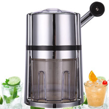 Manual Ice Crusher with Sharp Stainless Steel Blades, Hand Crank for Home and Commercial Use