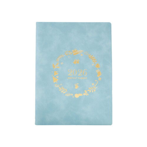 2026 Weekly Planner with Refillable 6 Rings Leather Binder-blue