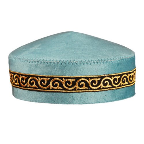 Atmungsaktive jüdische Yarmulke-Mützen, perfekt-Blauer Goldfaden