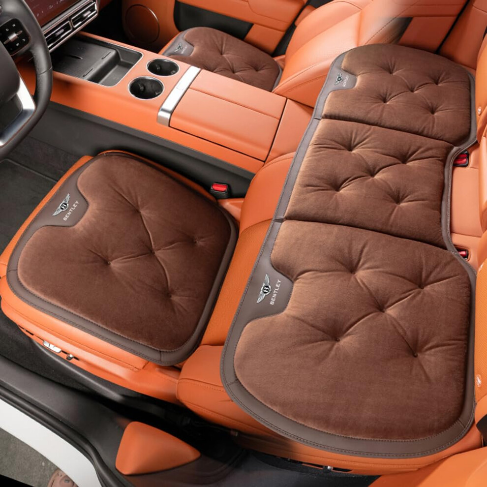 Car Seat Cushion For Bentley Continental Gtc 20182023, Breathable Plush Leather, Nonslip Protector, 3Piece Set 9426802808711