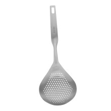 Stainless Steel Skimmer Spoon with Fine Mesh Pasta Strainer for Fast Water Drainage and Easy Clean