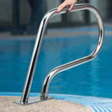 Pool Handrail Stainless Steel Rust Resistant Grab Rail with Easy Mount Base Plate for Swimming Pool