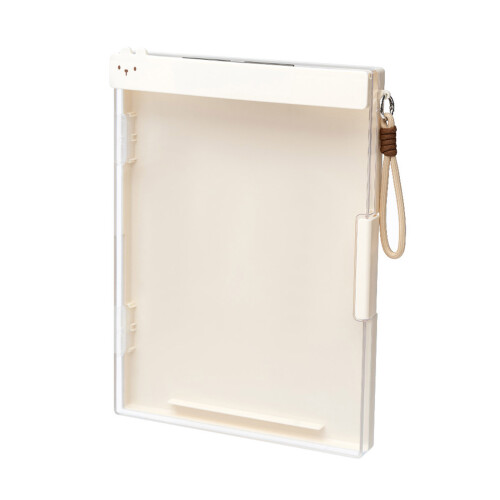 Clear ABS Document Case with Clipboard and Lanyard For-White