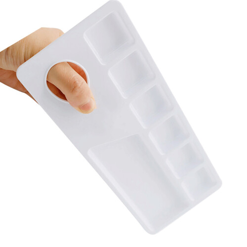 Plastic kinderverfmengbak, schilderpalet,-6 framekleurenpalet