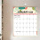 Planificateur de calendrier mural 2026 avec blocs- abstraction 7
