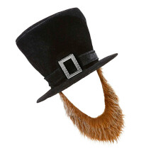 Eleganter Piratenkostümhut mit abnehmbarem Bartmaterial,-braun