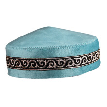 Atmungsaktive jüdische Yarmulke-Mützen,-Blauer Silberfaden