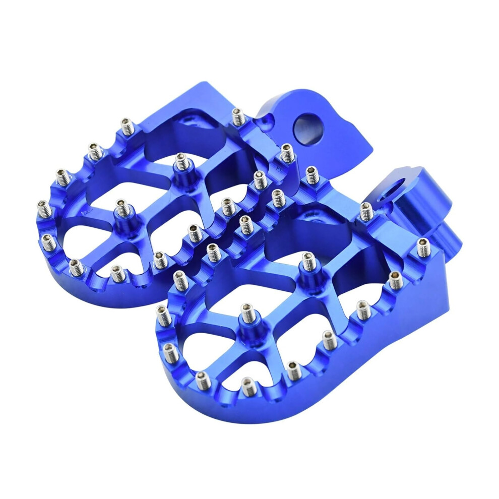 Motorcycle Foot Pegs Aluminum Antislip 150Kg For Yamaha Yz Wr Models Offroad Blue 9426802807455