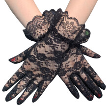 2 Lose stilvolle Langarm-Handschuhe, atmungsaktive-Schwarz