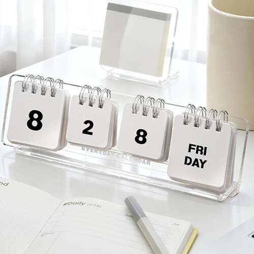 Calendrier perpétuel en acrylique moderne avec dates réglables 1