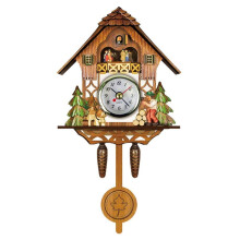 Traditional Wooden Cuckoo Clock with Swing Pendulum, Vintage European Wall Mount, Model CM001
