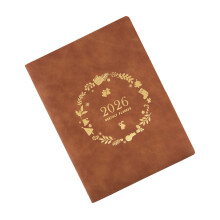 Hervulbare 2026 wekelijkse planner 6 ringen lederen-bruin