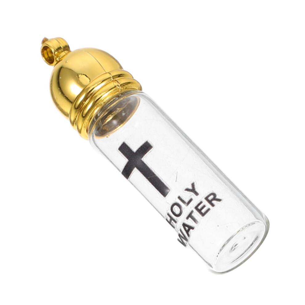 Holy Water Bottle with Cross Pendant for Catholic Baptism and Church Blessing Gift