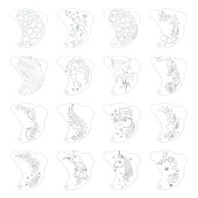 Washable Cosmetic Pattern Templates PET Texture for Quick-D48