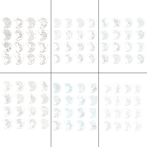 Washable Cosmetic Pattern Templates PET Texture for Quick-D48 1