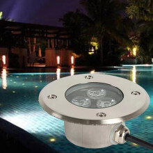 Underwater LED Lights IP68 Waterproof 12V 24V Stainless Steel Fountain Spotlight Yellow 3W