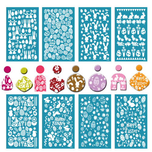 Rabbit Eggs Silk Screen Stencil for Clay DIY Printing-SY159 1