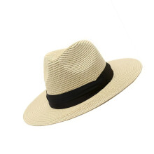 Ribbon Decors Papierstrohhut für Erwachsene, Unisex,-Beige
