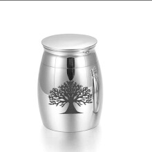 Cremation Urn Mini Size B For Adult And Pet Ashes, Handmade Metal Tin Funeral Urn, Home Or Cemetery Burial Urn