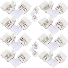 4 Pin Straight Couplers, Max Wattage for 10mm Wide RGB LED Strips, Heat Resistance, Fireproof Material for Reliable and Durable Projects
