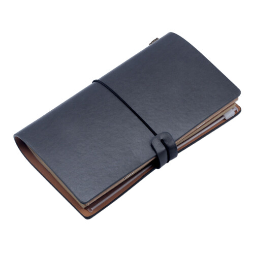 Carnet de voyage moderne format A6 Pages-gris foncé