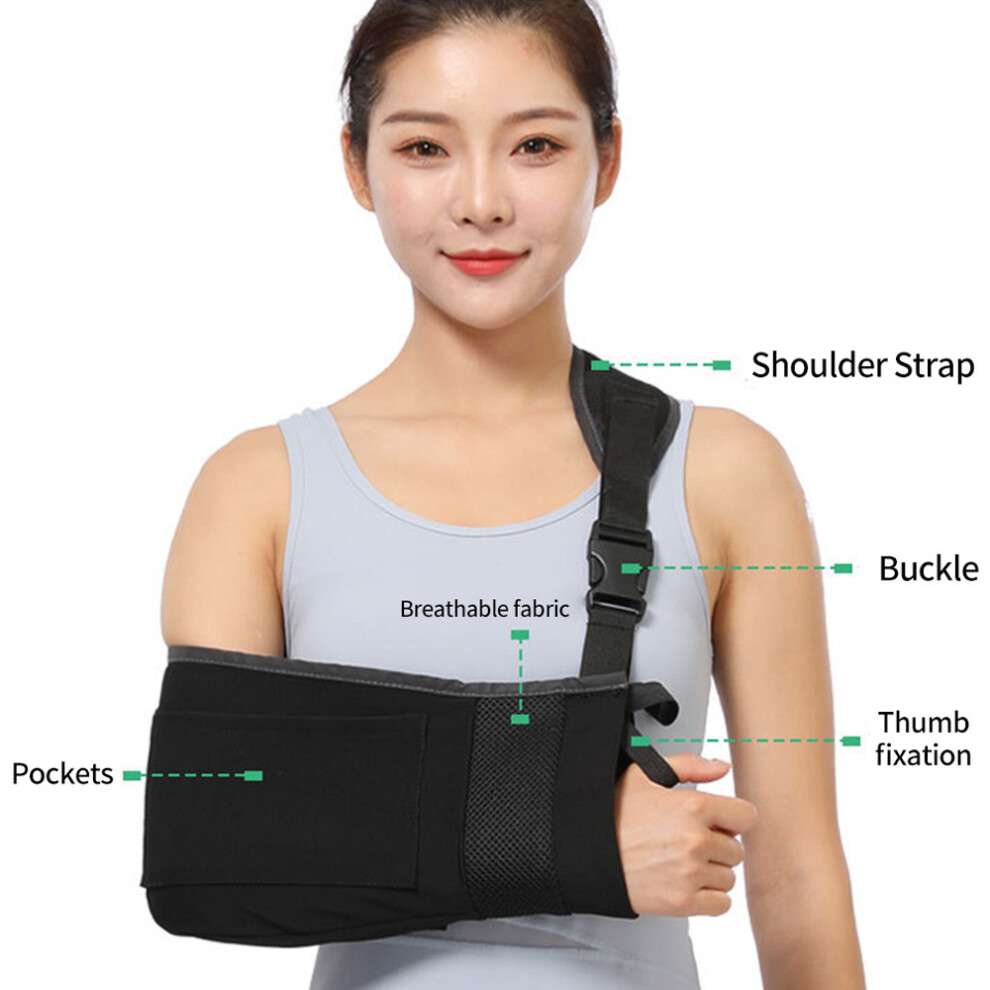 Arm Sling Shoulder Immobilizer, Breathable Comfortable Medical Sling with Adjustable Shoulder Strap for Rotator Cuff Injury, Arm Fracture,