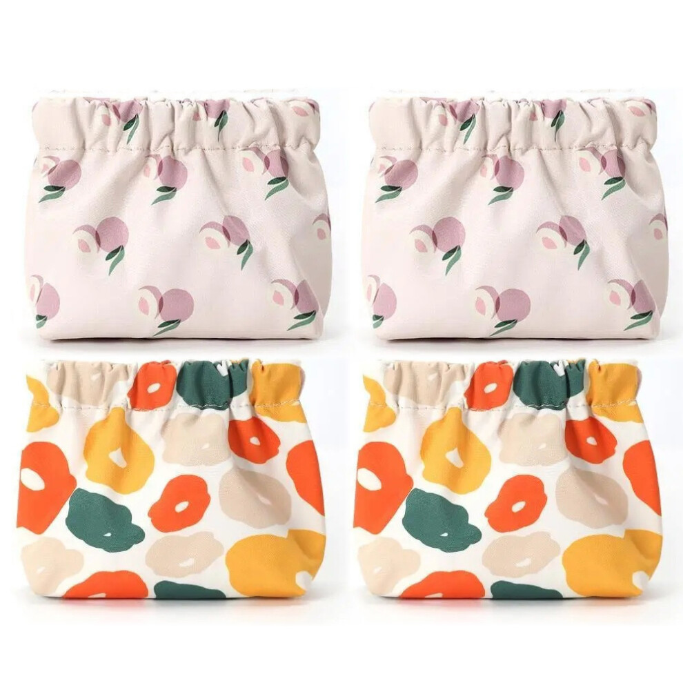 Elegant Self-closing Makeup Bag, Vibrant One-hand Operation Pouch for Portable Size, Versatile Organization Ideal for Daily Carry