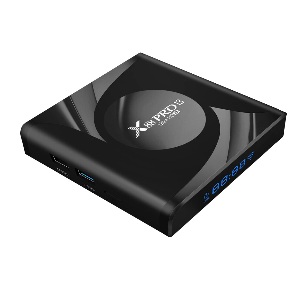 Android 13.0 Tv Box X88 Pro13 4Gb Ram 64Gb Rom Rk3258 Quadcore 64Bit 1000M Lan Dual Wifi 2.4G/5G 8K Av1 Usb 3.0 Bt 4.2 9119770683250