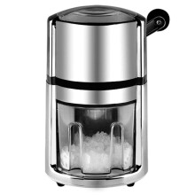 Manual Ice Crusher with Durable Steel Blades, Quick Hand Crank Ice Shaver for Home and Bar