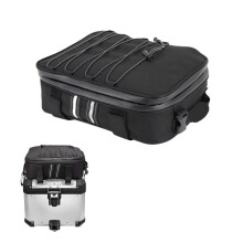 Motorcycle Tail Box with Quick Release, Expandable Case, Reflective Rear Storage Bag