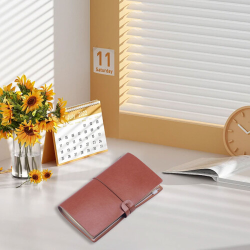 Carnet de voyage pratique A6, Inserts rechargeables-marron clair 2