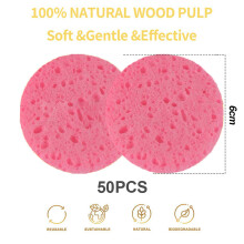 Spugnette per il viso compresse per uso quotidiano, spugnette per il viso in cellulosa naturale, strumento esfoliante delicato per la pulizia del