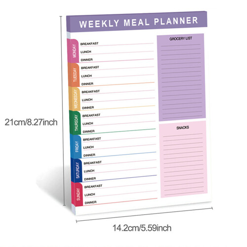 Organisateurs de repas Bloc-notes Pages détachables Papier épais 2
