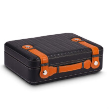 Cigar Humidor Leather Storage Case with Builtin Humidification, Travel Box 33x23x15cm Black