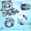 Pool Float Chair with Adjustable Recline and Breathable Mesh, Botanical Pattern Inflatable Lounge 4
