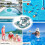 Pool Float Chair with Adjustable Recline and Breathable Mesh, Botanical Pattern Inflatable Lounge 3
