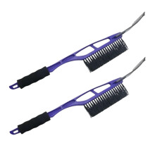 Car Snow Removal Tool 2 in 1 Snow Brush and Ice Scraper Set Winter Kit with Ergonomic Grip Blue 2PCS