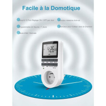 Temporizator digital inteligent pentru electrocasnice, temporizator de bucătărie programabil versatil pe 7 zile, priză cu numărătoare inversă
