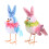 Easter Home Decor Plush Birds Figurine Placed on-Blue 3