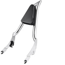 Motorcycle Passenger Backrest Chrome with QuickRelease Latch and Ergonomic Detachable Sissy Bar